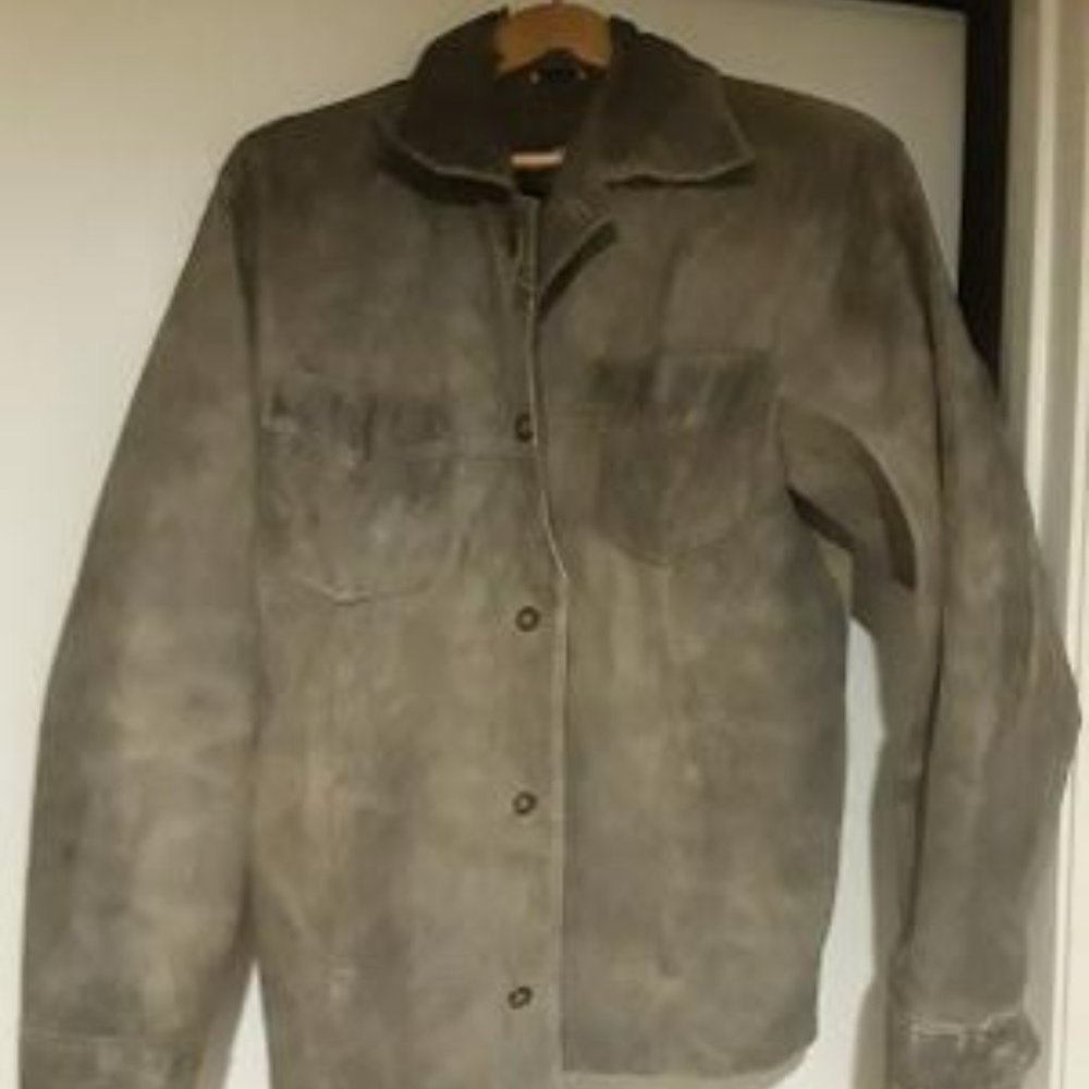 VINTAGE GUESS DISTRESSED LEATHER JACKET